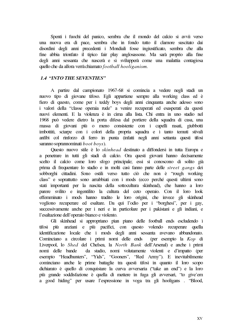 Anteprima della tesi: Violenza negli stadi in Italia e in Inghilterra: radici, cause, atteggiamento dei mass media e rimedi in prospettiva comparata, Pagina 9