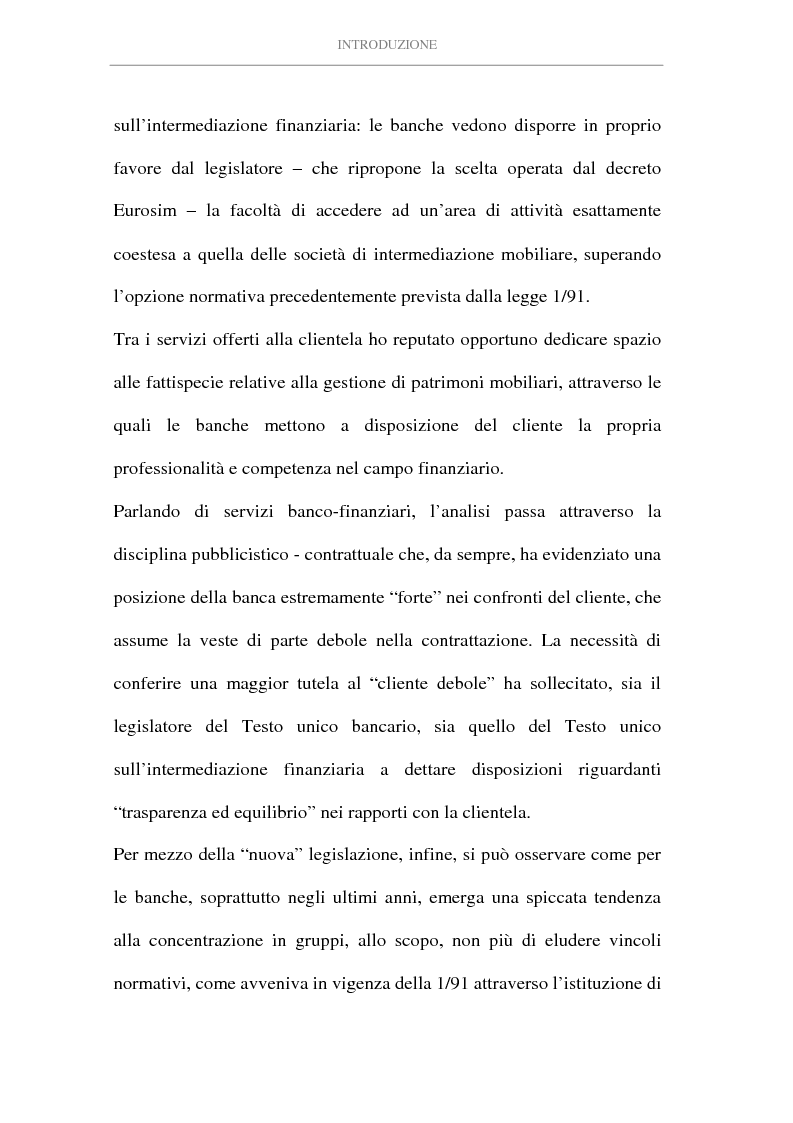 Anteprima della tesi: L'attività di intermediazione finanziaria svolta dalle banche, Pagina 4