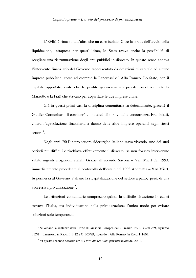Anteprima della tesi: Le società privatizzate: legislazione speciale e diritto comune, Pagina 12