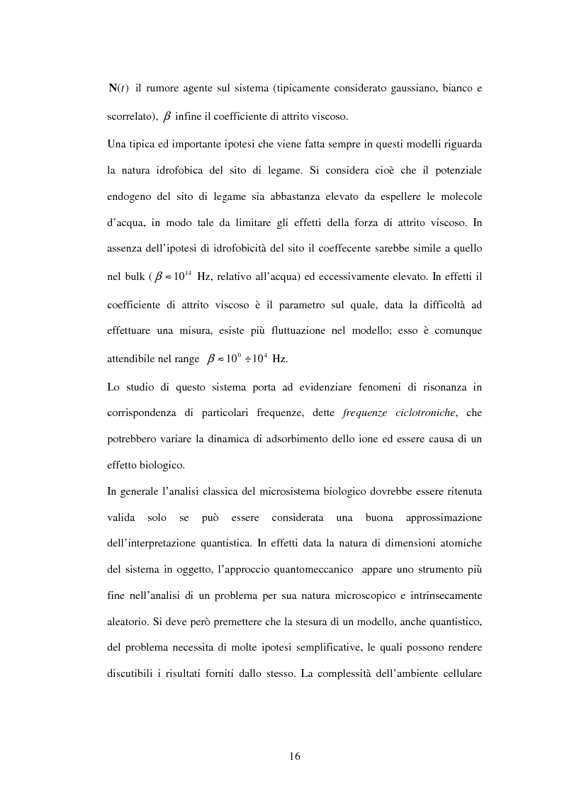 Anteprima della tesi: Modelli a risonanza parametrica dell'interazione bioelettromagnetica, Pagina 10