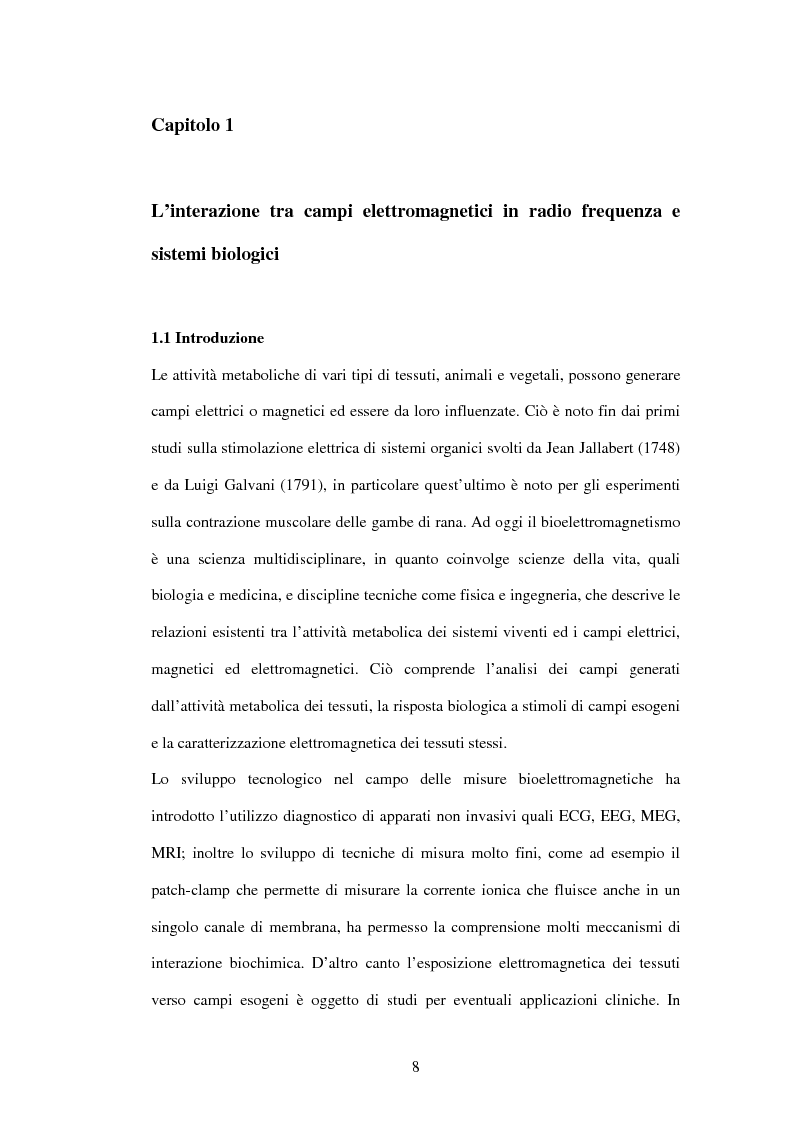 Anteprima della tesi: Modelli a risonanza parametrica dell'interazione bioelettromagnetica, Pagina 2