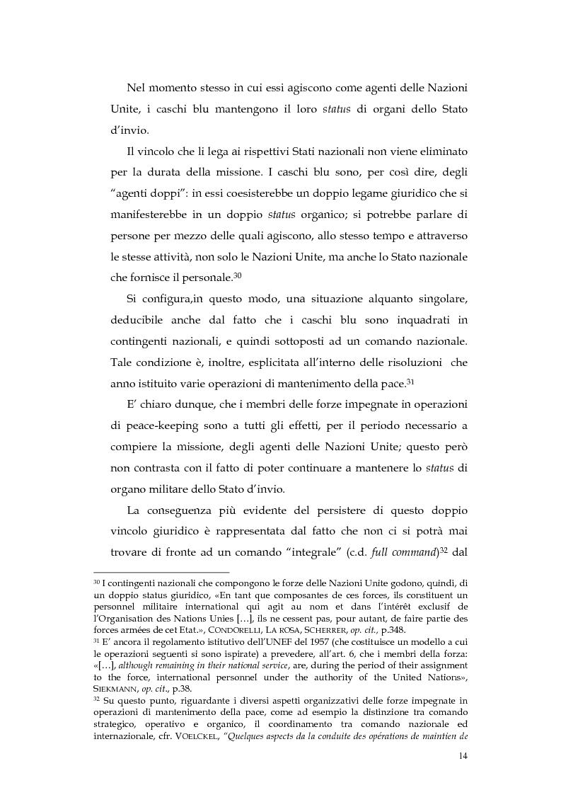 Anteprima della tesi: Operazioni delle Nazioni Unite per il mantenimento della pace e obblighi di diritto internazionale umanitario, Pagina 14