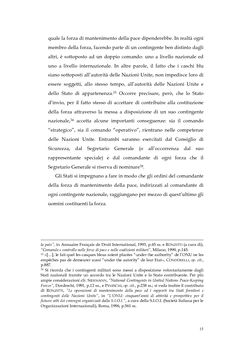 Anteprima della tesi: Operazioni delle Nazioni Unite per il mantenimento della pace e obblighi di diritto internazionale umanitario, Pagina 15