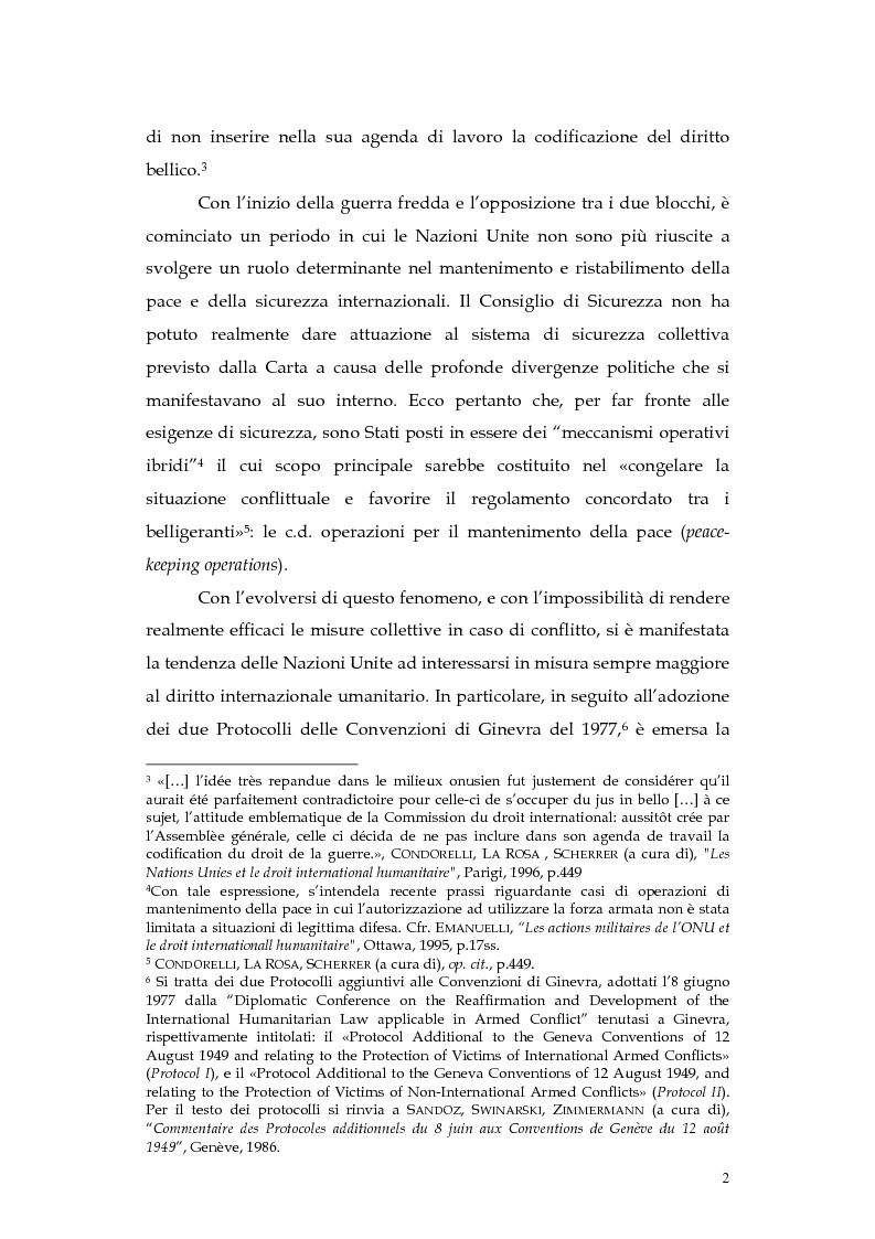 Anteprima della tesi: Operazioni delle Nazioni Unite per il mantenimento della pace e obblighi di diritto internazionale umanitario, Pagina 2