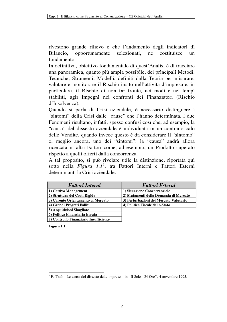Anteprima della tesi: Il ruolo dei dati quantitativi di bilancio nell'analisi delle dinamiche d'impresa. Applicazioni nella Cassa di Risparmio di Pistoia e Pescia SpA, Pagina 2