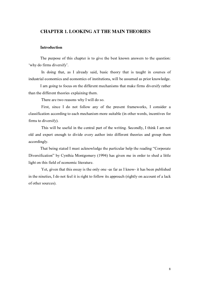 Anteprima della tesi: A Theory of Diversification, Pagina 5