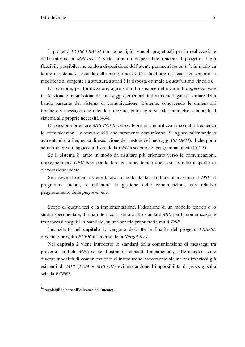 Anteprima della tesi: Implementazione di una libreria Mpi-like per una scheda proprietaria multi-Dsp, Pagina 5