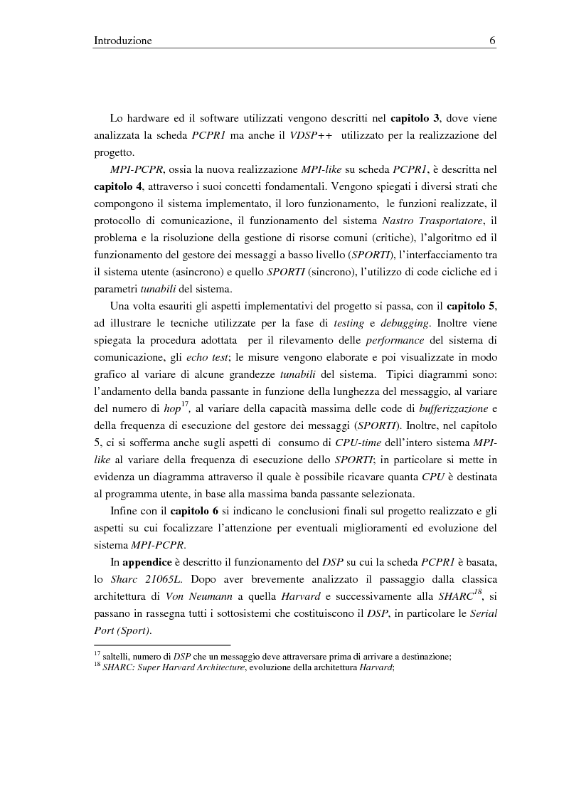 Anteprima della tesi: Implementazione di una libreria Mpi-like per una scheda proprietaria multi-Dsp, Pagina 6