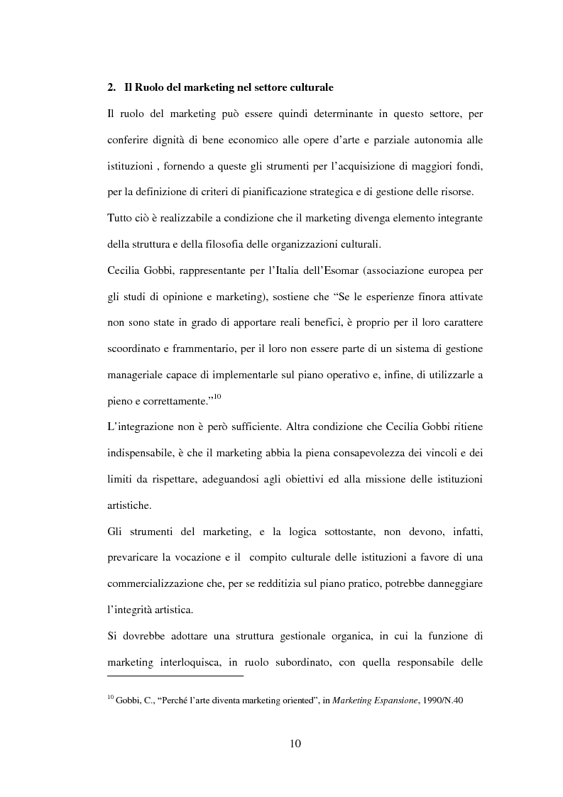 Anteprima della tesi: Marketing delle arti e della cultura: principi, strumenti, applicazioni, Pagina 10