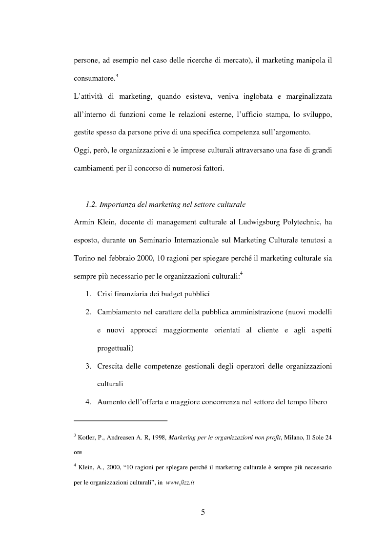 Anteprima della tesi: Marketing delle arti e della cultura: principi, strumenti, applicazioni, Pagina 5