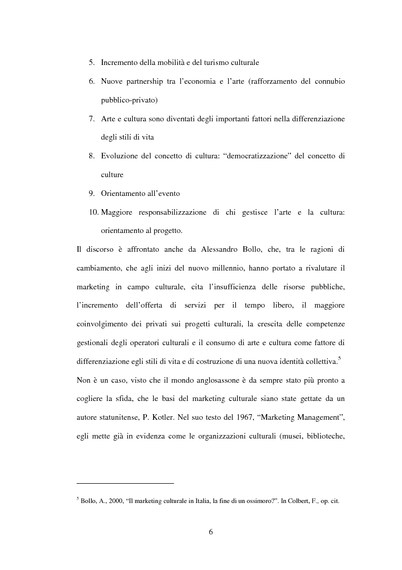 Anteprima della tesi: Marketing delle arti e della cultura: principi, strumenti, applicazioni, Pagina 6