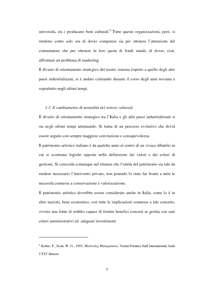 Anteprima della tesi: Marketing delle arti e della cultura: principi, strumenti, applicazioni, Pagina 7