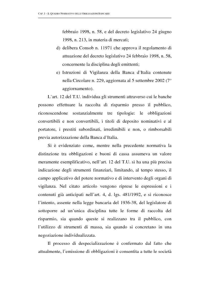 Anteprima della tesi: Le obbligazioni bancarie: profili normativi e implicazioni gestionali, Pagina 12