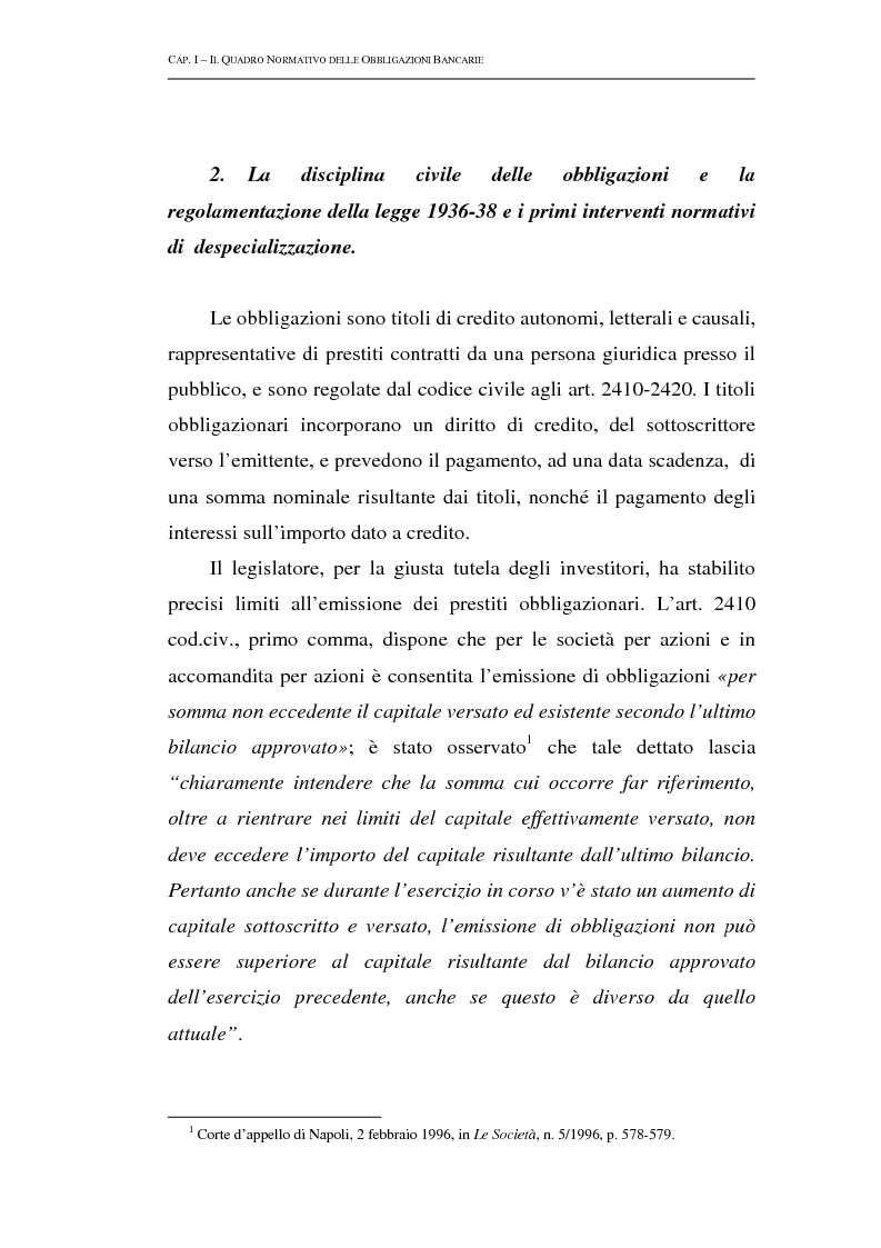 Anteprima della tesi: Le obbligazioni bancarie: profili normativi e implicazioni gestionali, Pagina 4