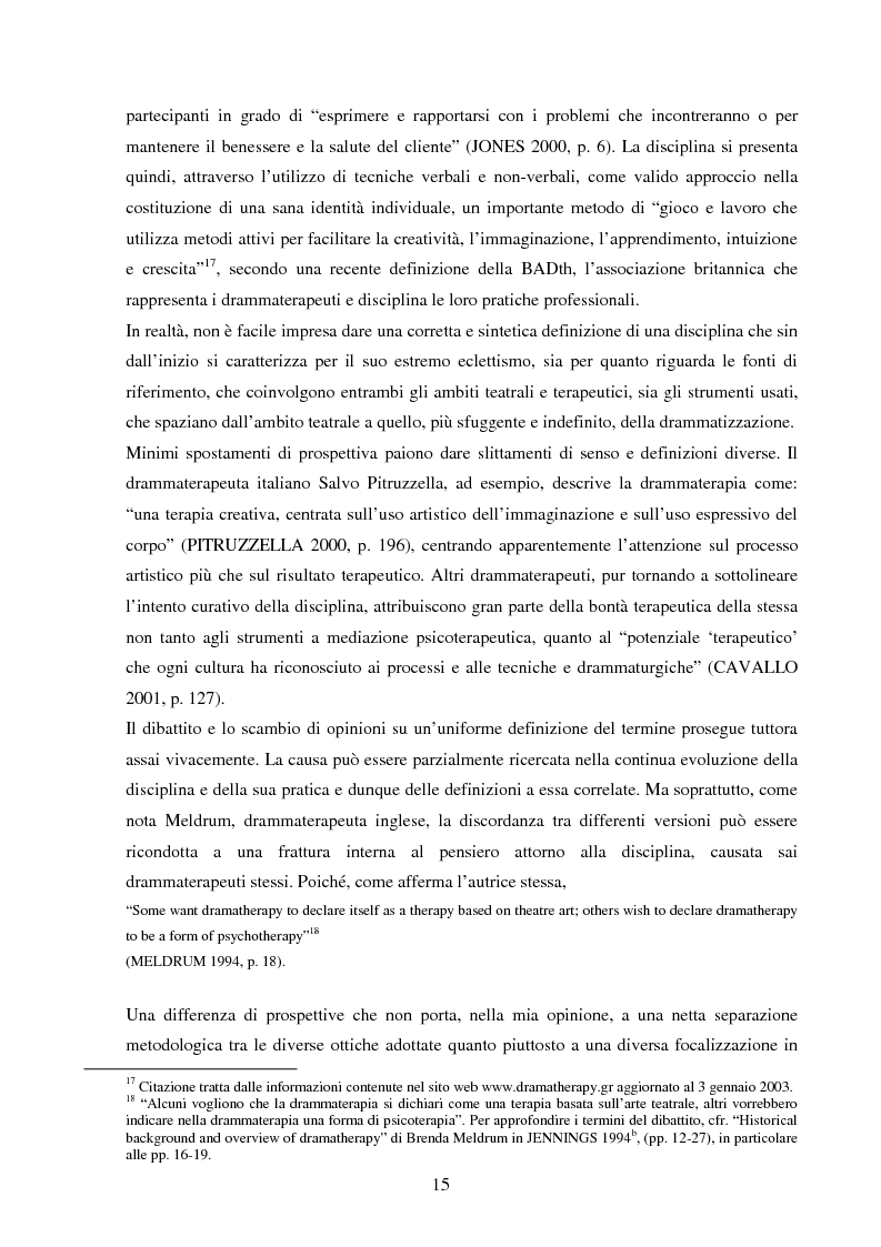 Anteprima della tesi: Esperienze di teatro e terapia in Italia dal 1990 al 2002, Pagina 15