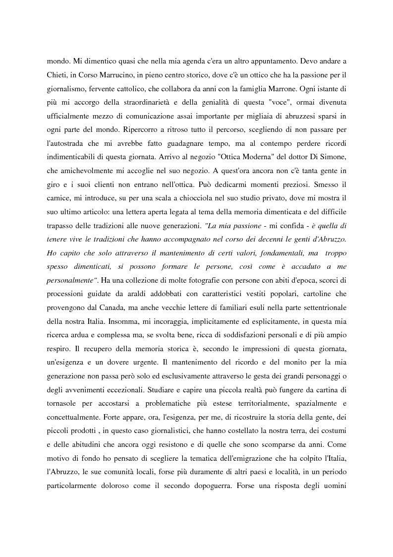 Anteprima della tesi: Un giornale per emigranti: ''La Voce di Fossacesia'', Pagina 13