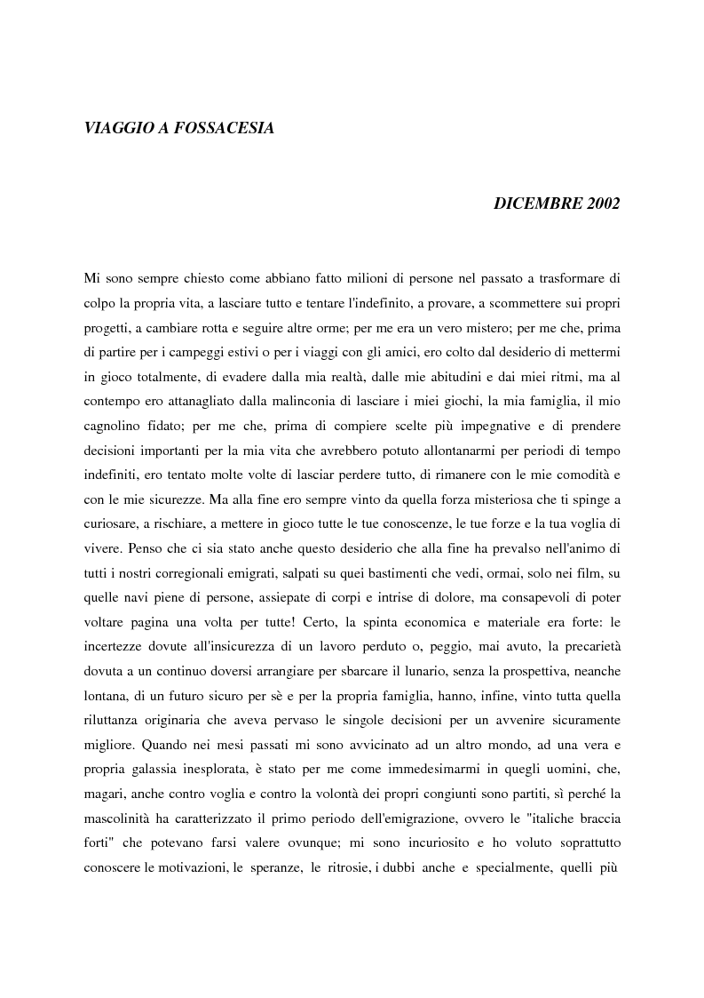 Anteprima della tesi: Un giornale per emigranti: ''La Voce di Fossacesia'', Pagina 6