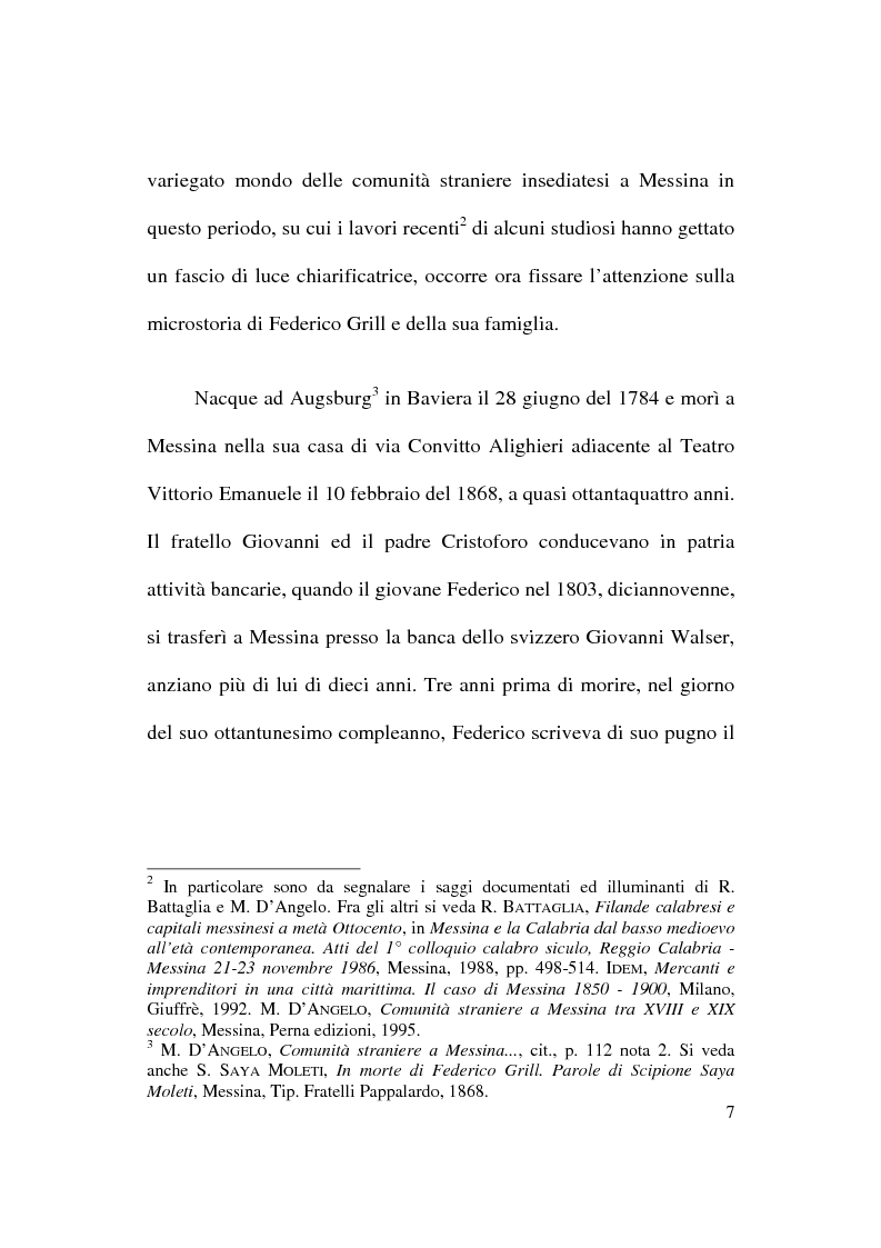 Anteprima della tesi: Patologie e rimedi dal diario inedito di Federico Grill, banchiere tedesco nella Messina dell'Ottocento, Pagina 5