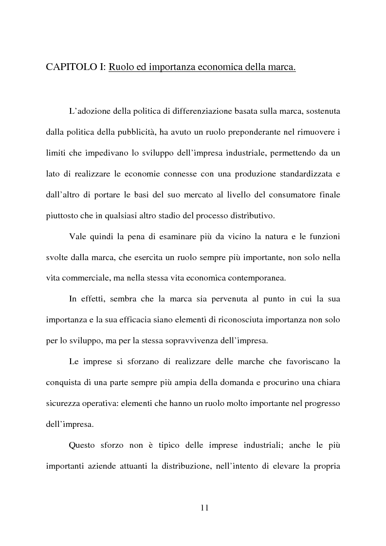 Anteprima della tesi: ''Il marchio'' e la certificazione di qualità dei prodotti di largo consumo, Pagina 10