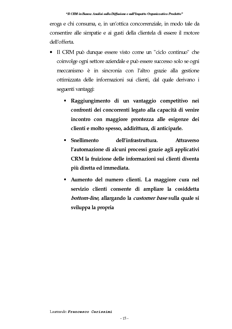 Anteprima della tesi: Il Crm in banca: analisi sulla diffusione e sull'impatto organizzativo prodotto, Pagina 11