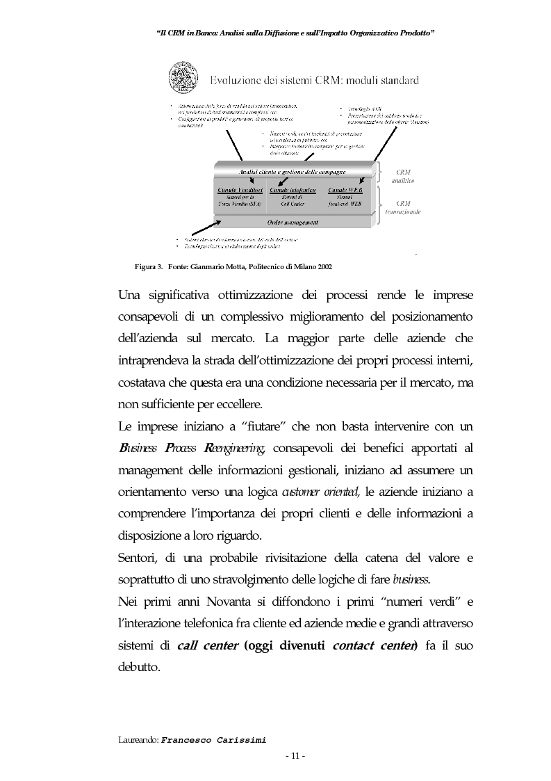 Anteprima della tesi: Il Crm in banca: analisi sulla diffusione e sull'impatto organizzativo prodotto, Pagina 7