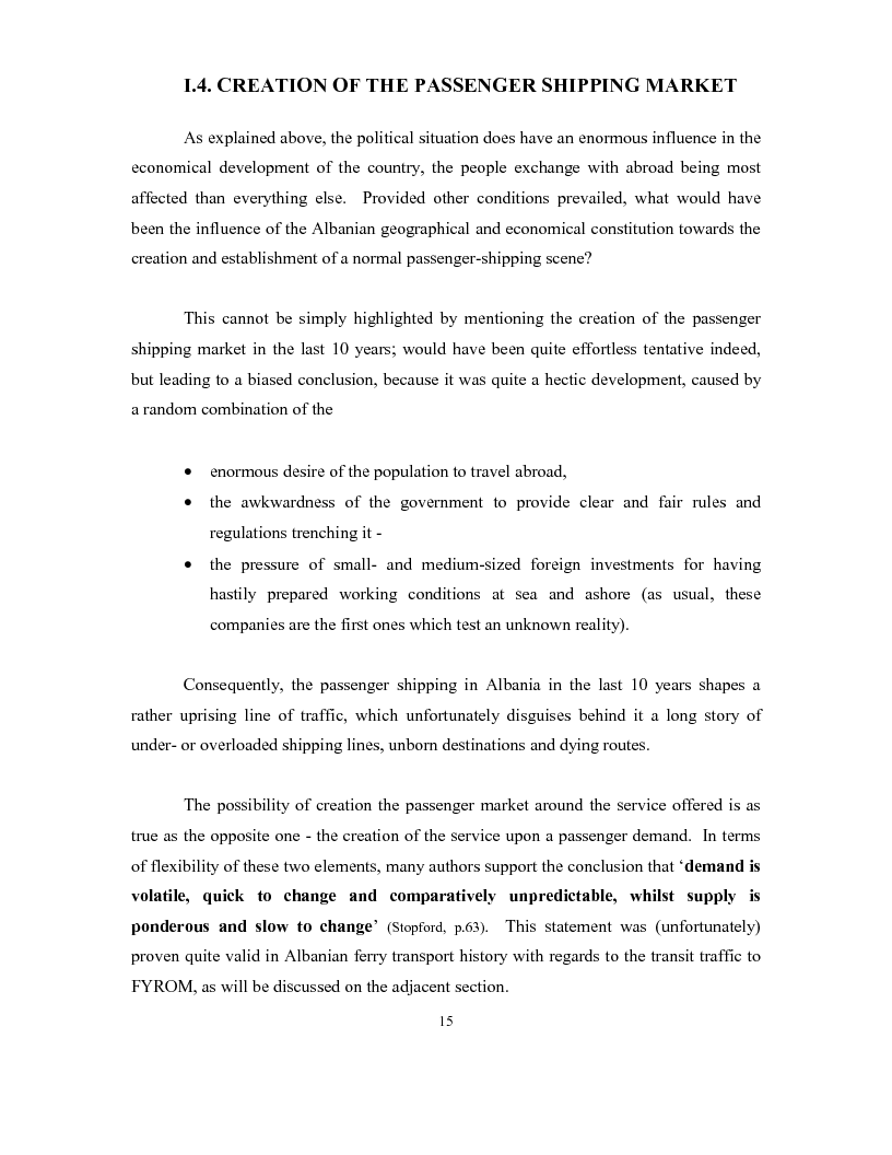 Anteprima della tesi: The development of a passenger shipping line in Albania: Economical and operational consideration., Pagina 11