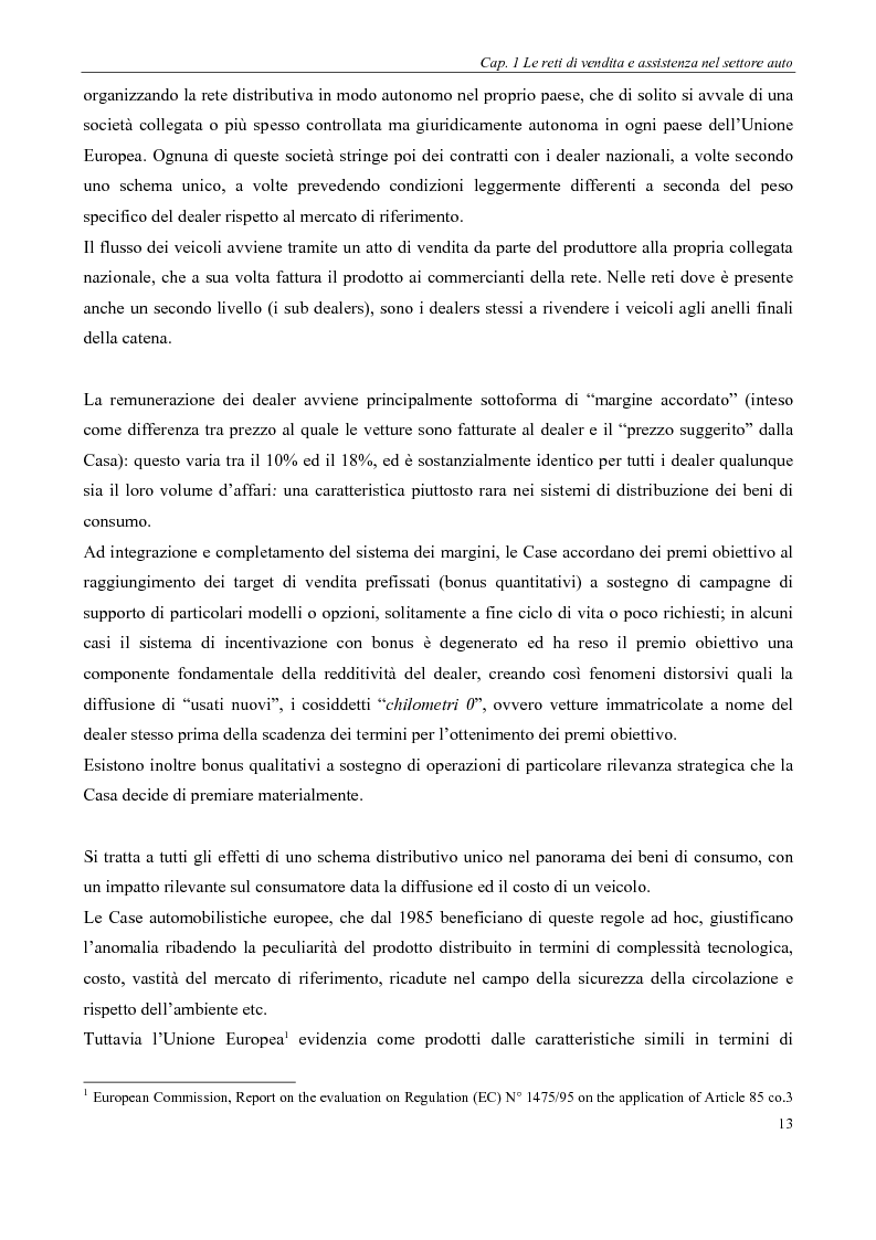 Anteprima della tesi: Evoluzione delle reti distributive nel settore auto in Europa: il reg. EU 1400/2002, Pagina 13