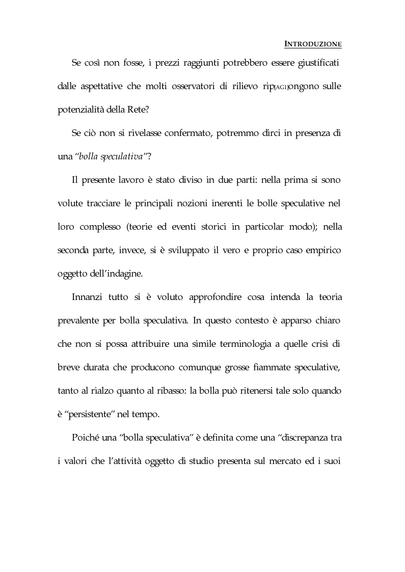 Anteprima della tesi: Le bolle speculative: il caso delle Internet stocks, Pagina 2