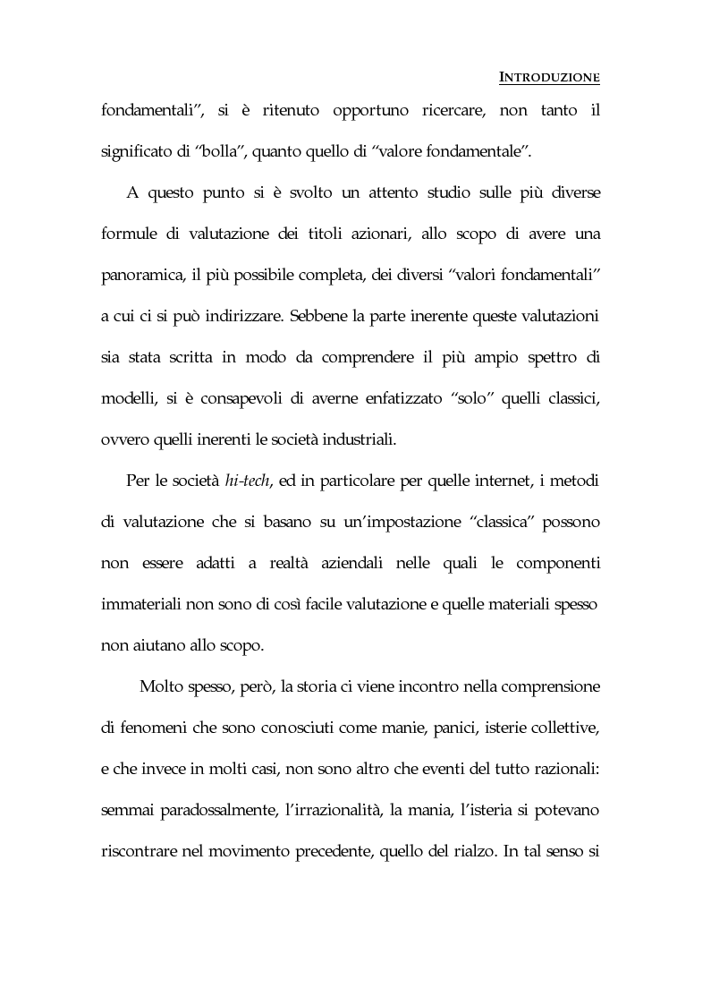 Anteprima della tesi: Le bolle speculative: il caso delle Internet stocks, Pagina 3