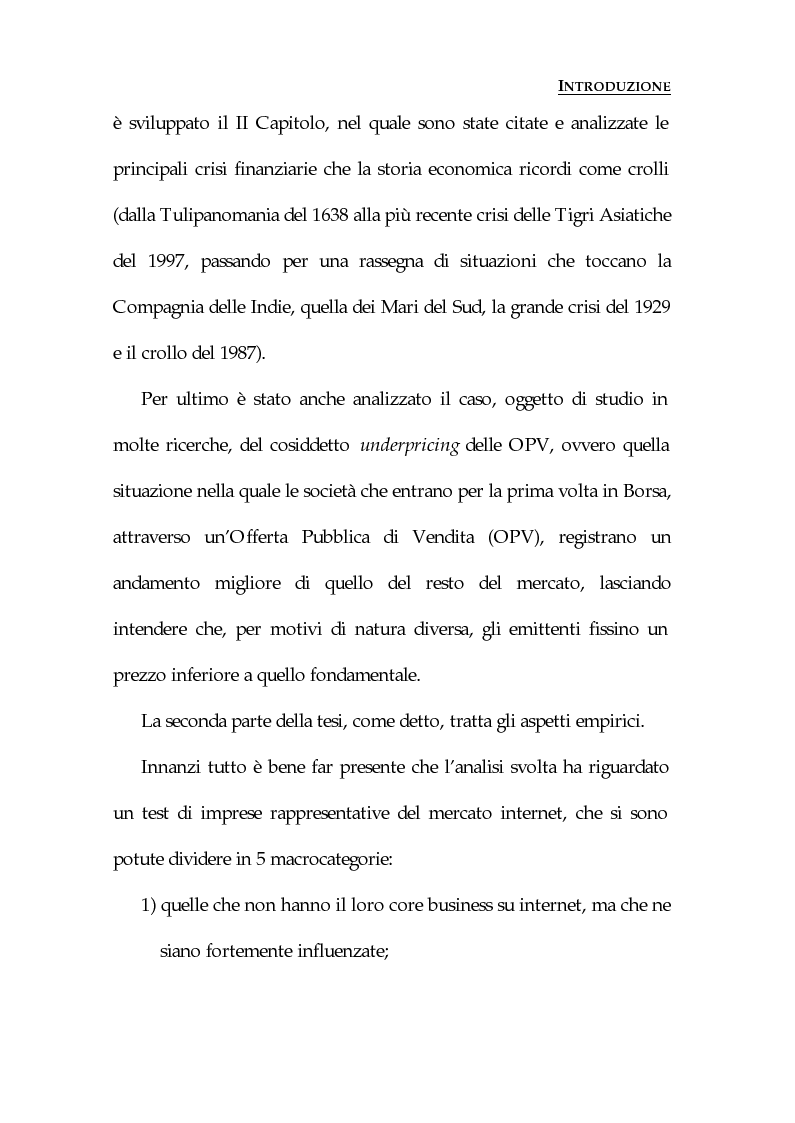 Anteprima della tesi: Le bolle speculative: il caso delle Internet stocks, Pagina 4
