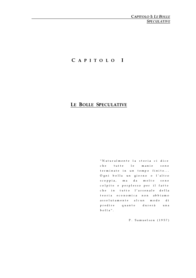 Anteprima della tesi: Le bolle speculative: il caso delle Internet stocks, Pagina 9