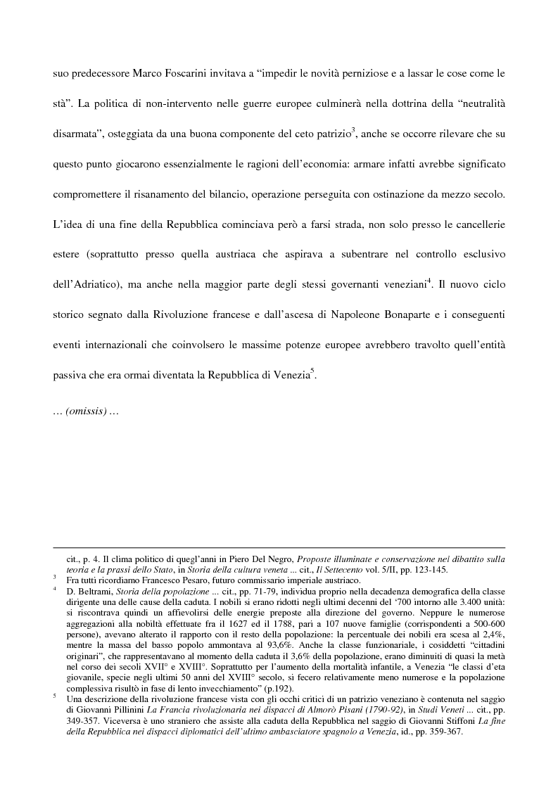 Anteprima della tesi: L'amministrazione della giustizia alla caduta della Repubblica di Venezia. Problematiche in una fase di transizione (1797-1806), Pagina 2