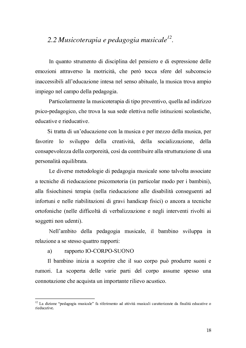 Anteprima della tesi: L'orecchio del silenzio. Musicoterapia applicata all'educazione dei bambini audiolesi, Pagina 12