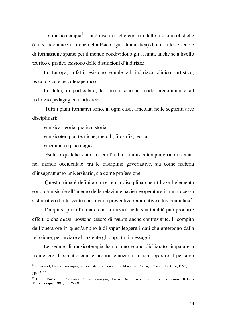 Anteprima della tesi: L'orecchio del silenzio. Musicoterapia applicata all'educazione dei bambini audiolesi, Pagina 8