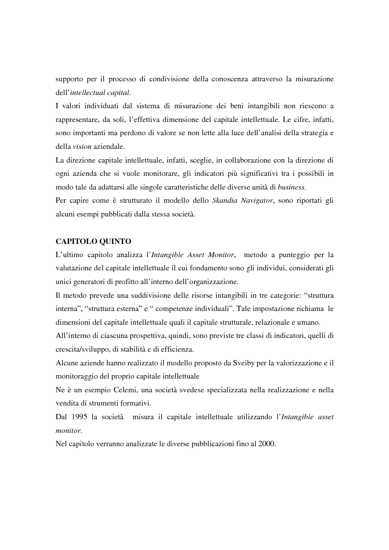 Anteprima della tesi: Metodologie di misurazione ''a punteggio'' per la valutazione del capitale intellettuale, Pagina 7