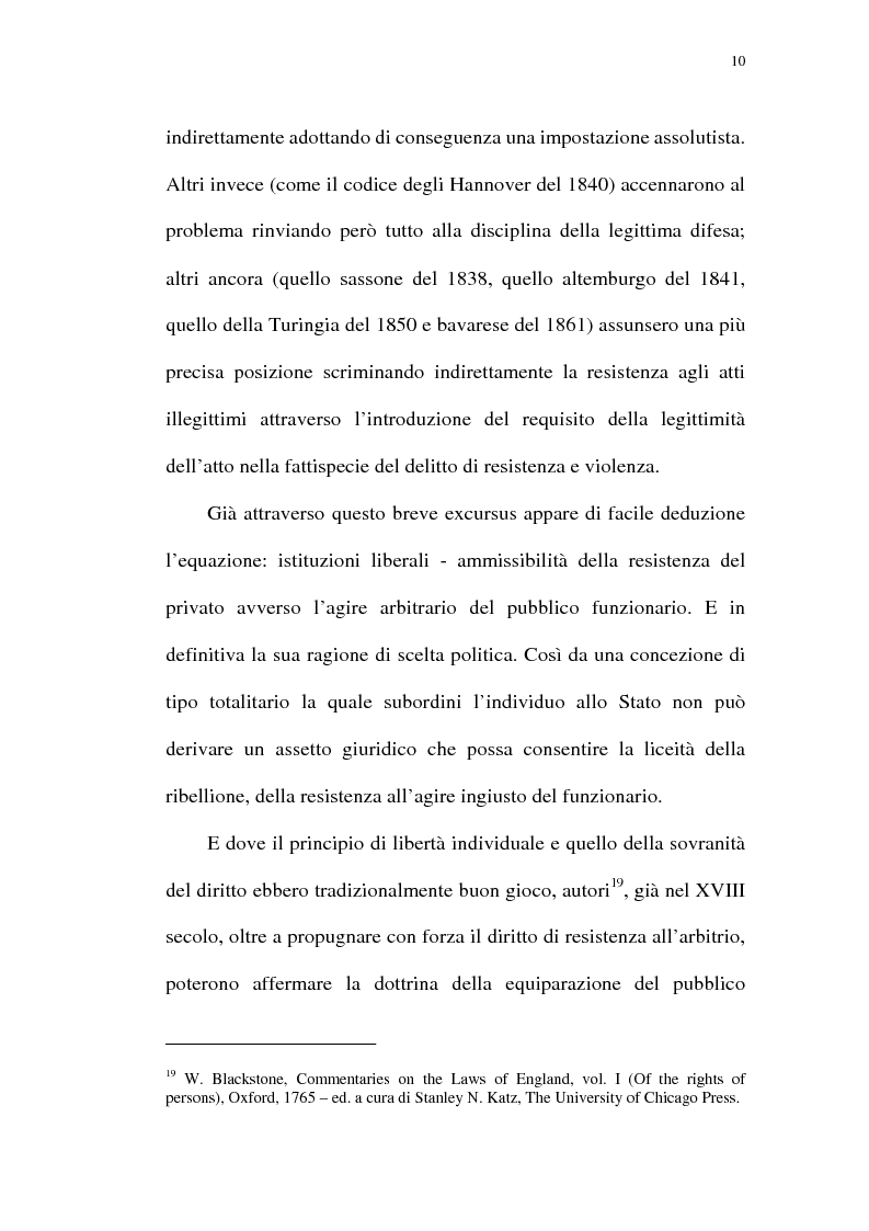 Anteprima della tesi: Reazione legittima agli atti arbitrari del Pubblico Ufficiale Art. 4 D.Lgt. 288/1944, Pagina 10