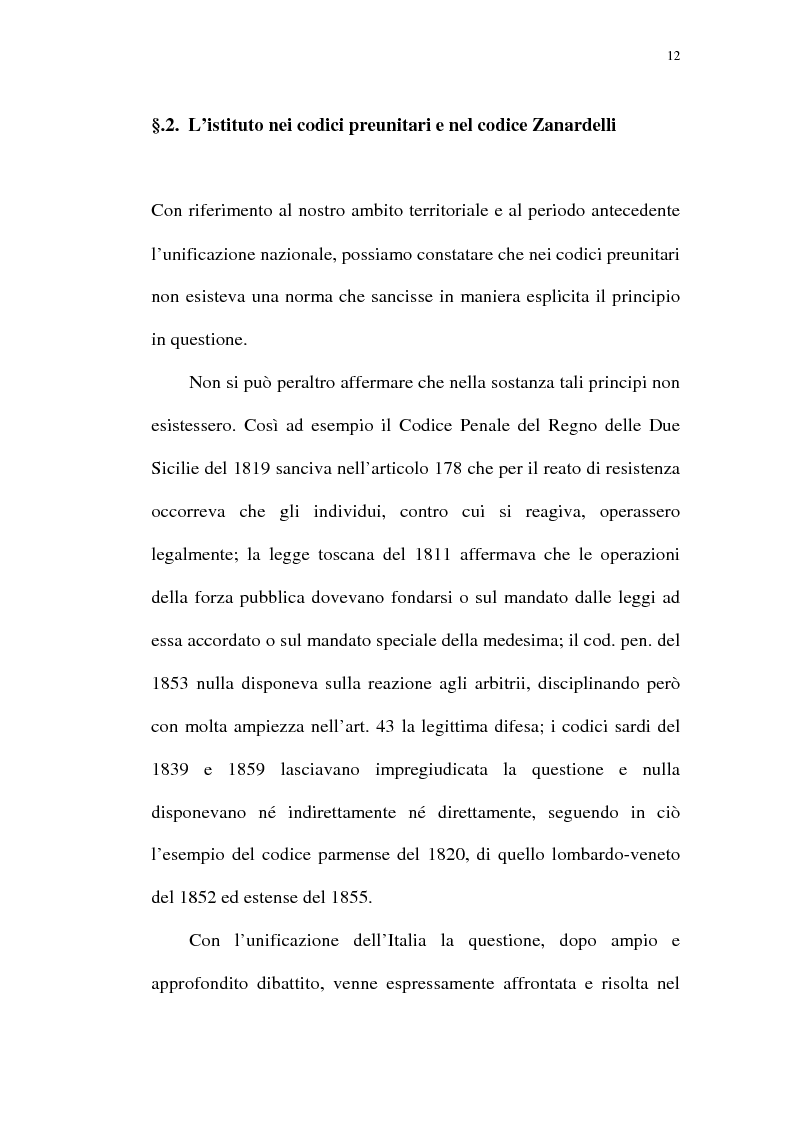 Anteprima della tesi: Reazione legittima agli atti arbitrari del Pubblico Ufficiale Art. 4 D.Lgt. 288/1944, Pagina 12