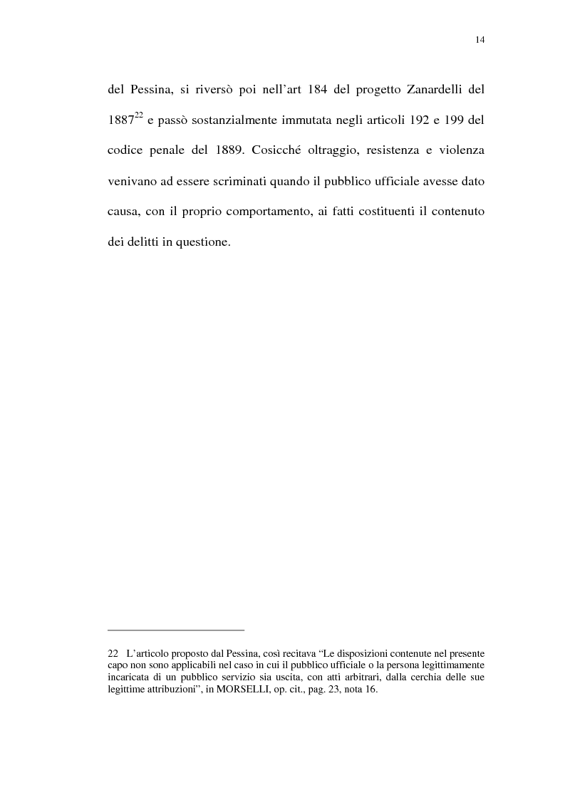 Anteprima della tesi: Reazione legittima agli atti arbitrari del Pubblico Ufficiale Art. 4 D.Lgt. 288/1944, Pagina 14