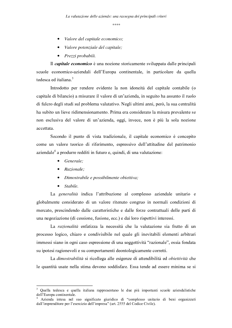Anteprima della tesi: La valutazione delle aziende: una rassegna dei principali criteri, Pagina 5