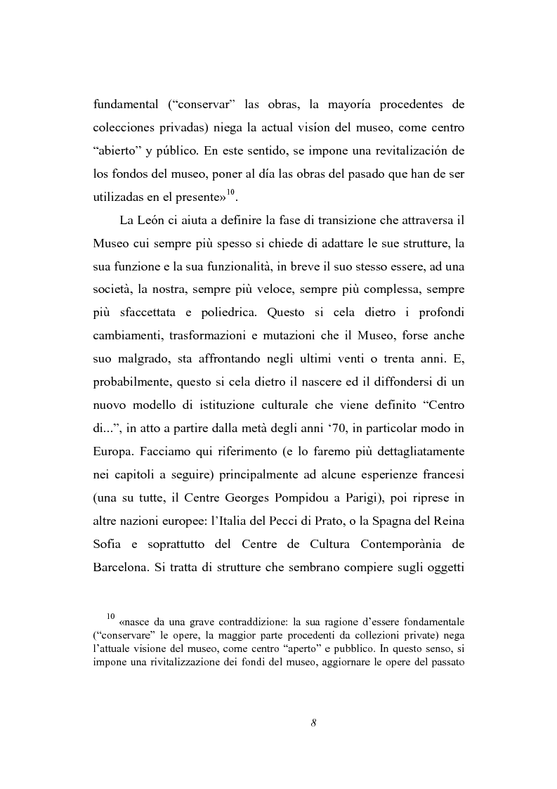 Anteprima della tesi: Dal museo al centro di cultura: l'esperienza del Centre de Cultura Contemporània de Barcelona, Pagina 6