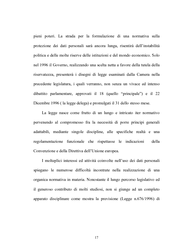 Anteprima della tesi: Il consenso dell'interessato al trattamento dei dati personali, Pagina 14