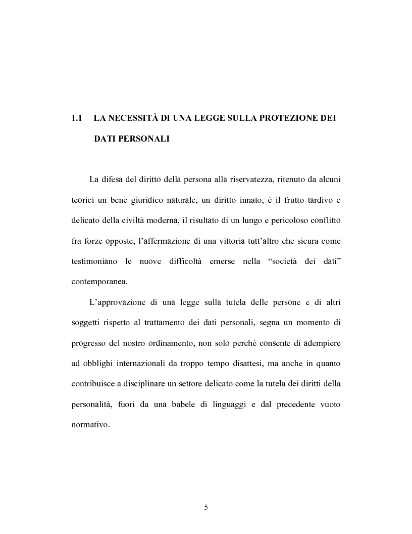 Anteprima della tesi: Il consenso dell'interessato al trattamento dei dati personali, Pagina 2