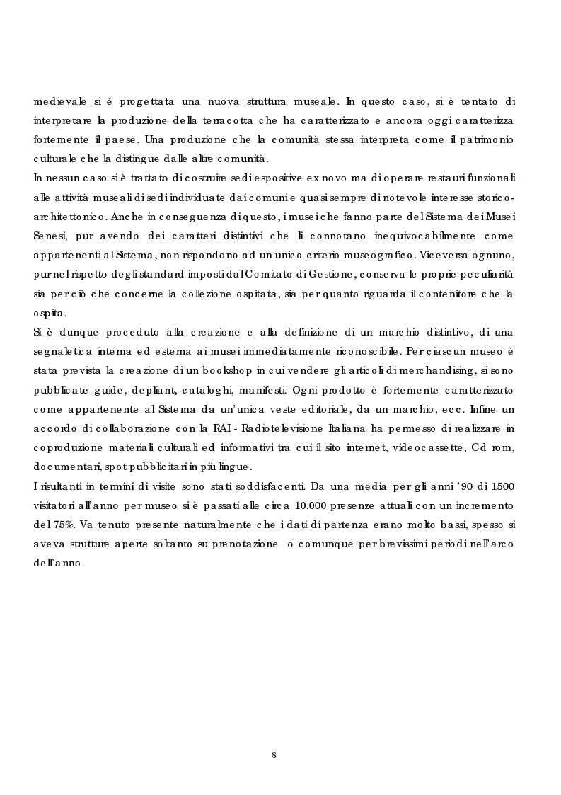 Anteprima della tesi: Politica e gestione dei musei: il caso del sistema dei musei senesi, Pagina 6
