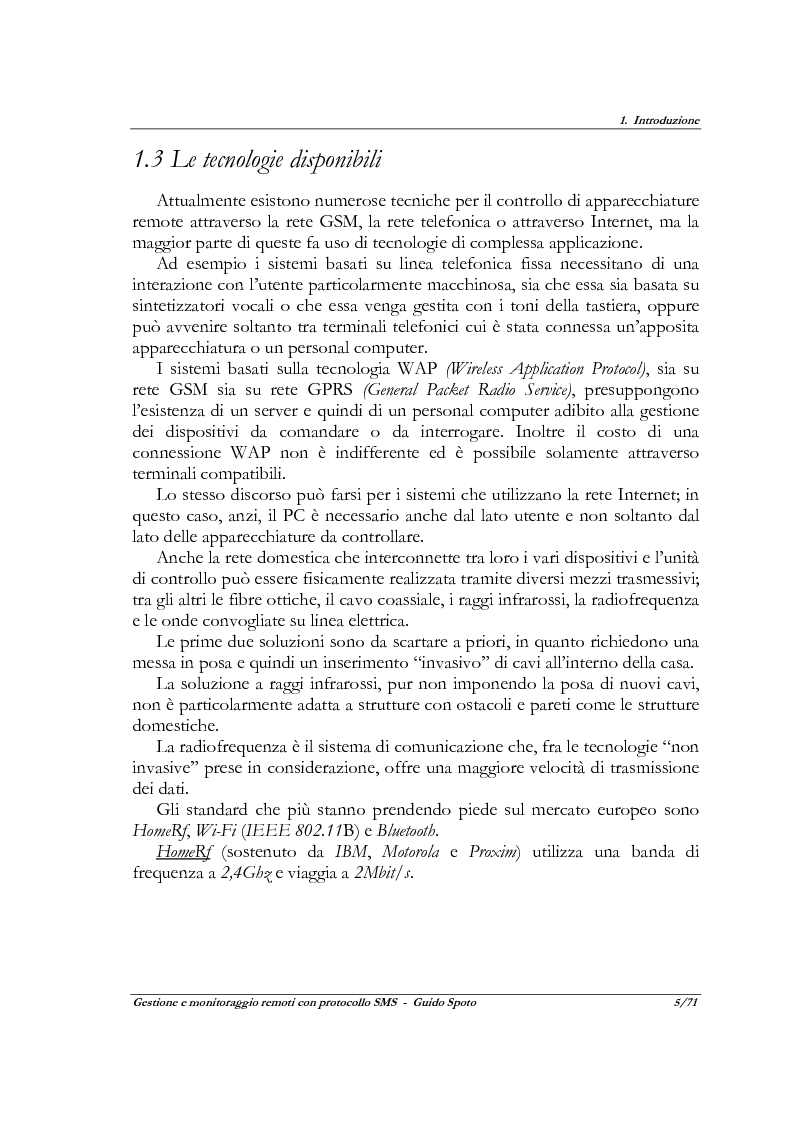 Anteprima della tesi: Progetto e realizzazione di un sistema a microcontrollore per la gestione ed il monitoraggio remoti con protocollo SMS, Pagina 3