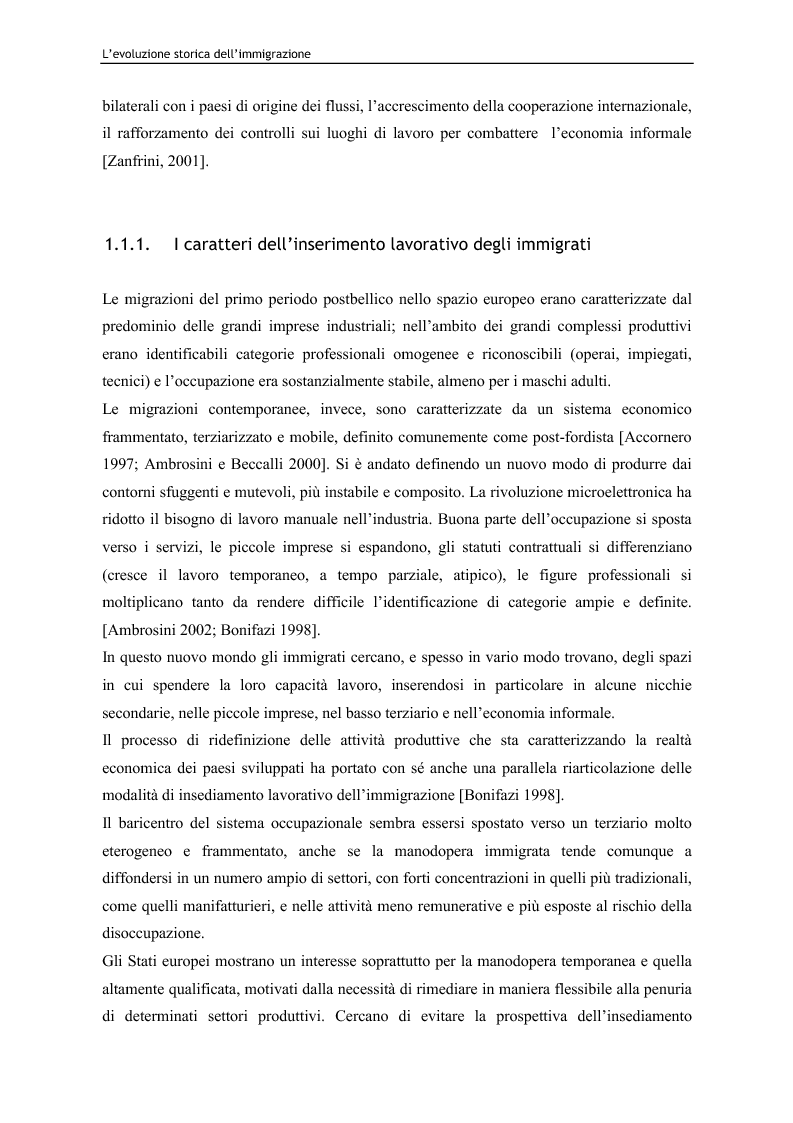 Anteprima della tesi: Immigrazione e lavoro. Il ruolo degli imprenditori nei processi di inserimento lavorativo e integrazione sociale degli immigrati, Pagina 13