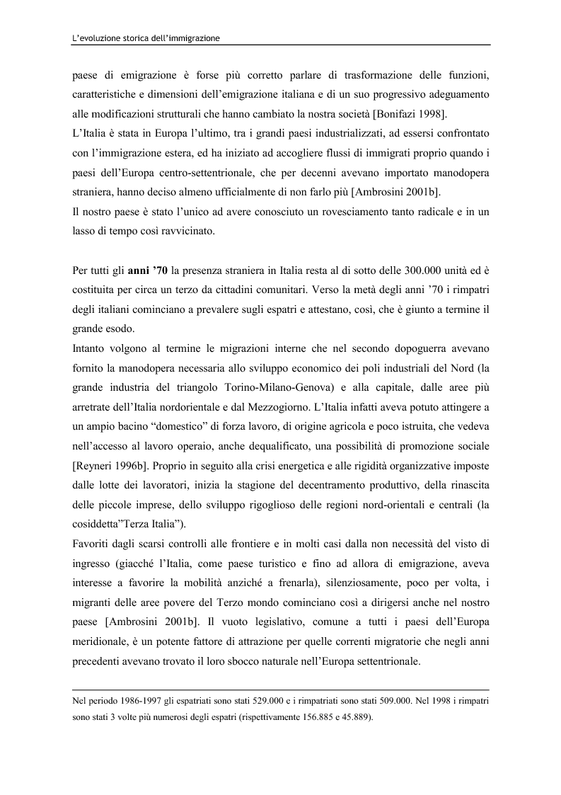 Anteprima della tesi: Immigrazione e lavoro. Il ruolo degli imprenditori nei processi di inserimento lavorativo e integrazione sociale degli immigrati, Pagina 15