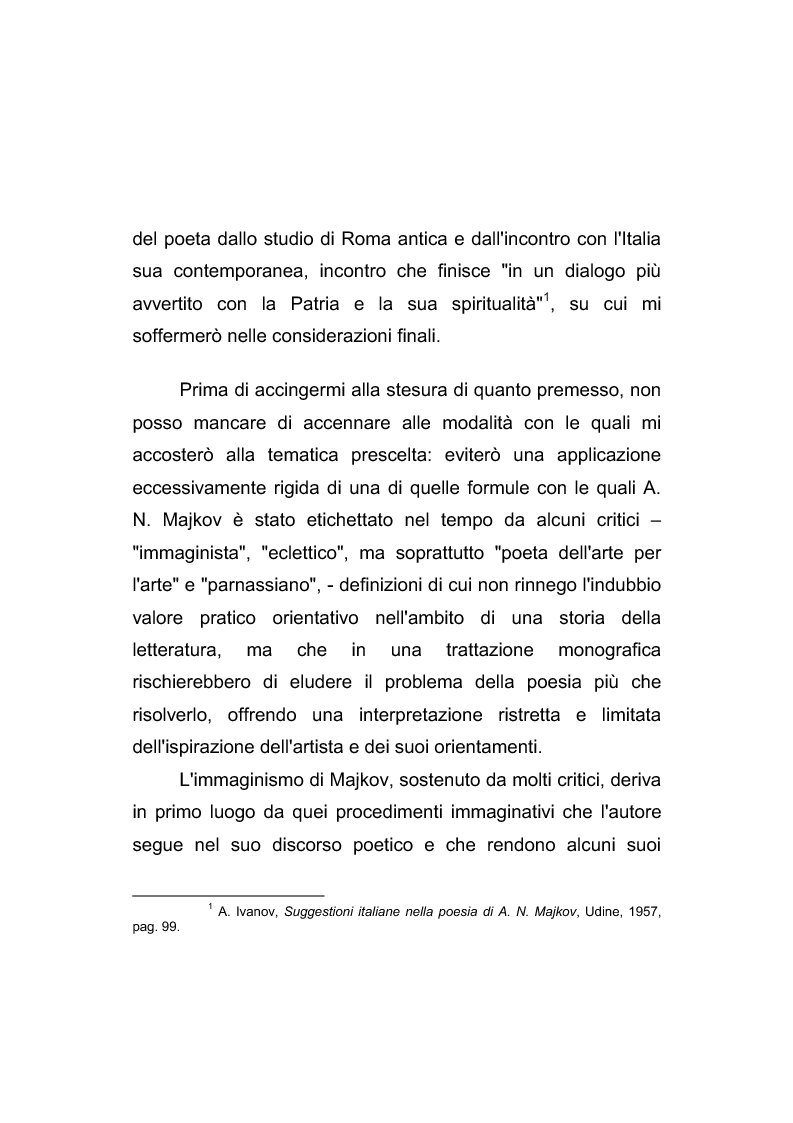 Anteprima della tesi: Riflessi italiani, antichi e moderni, nella poesia di Apollon Nikolaevič Majkov, Pagina 3