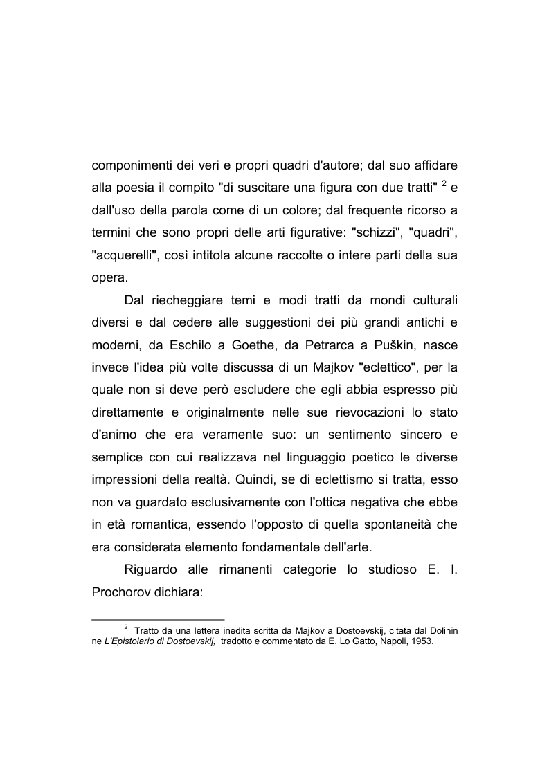 Anteprima della tesi: Riflessi italiani, antichi e moderni, nella poesia di Apollon Nikolaevič Majkov, Pagina 4
