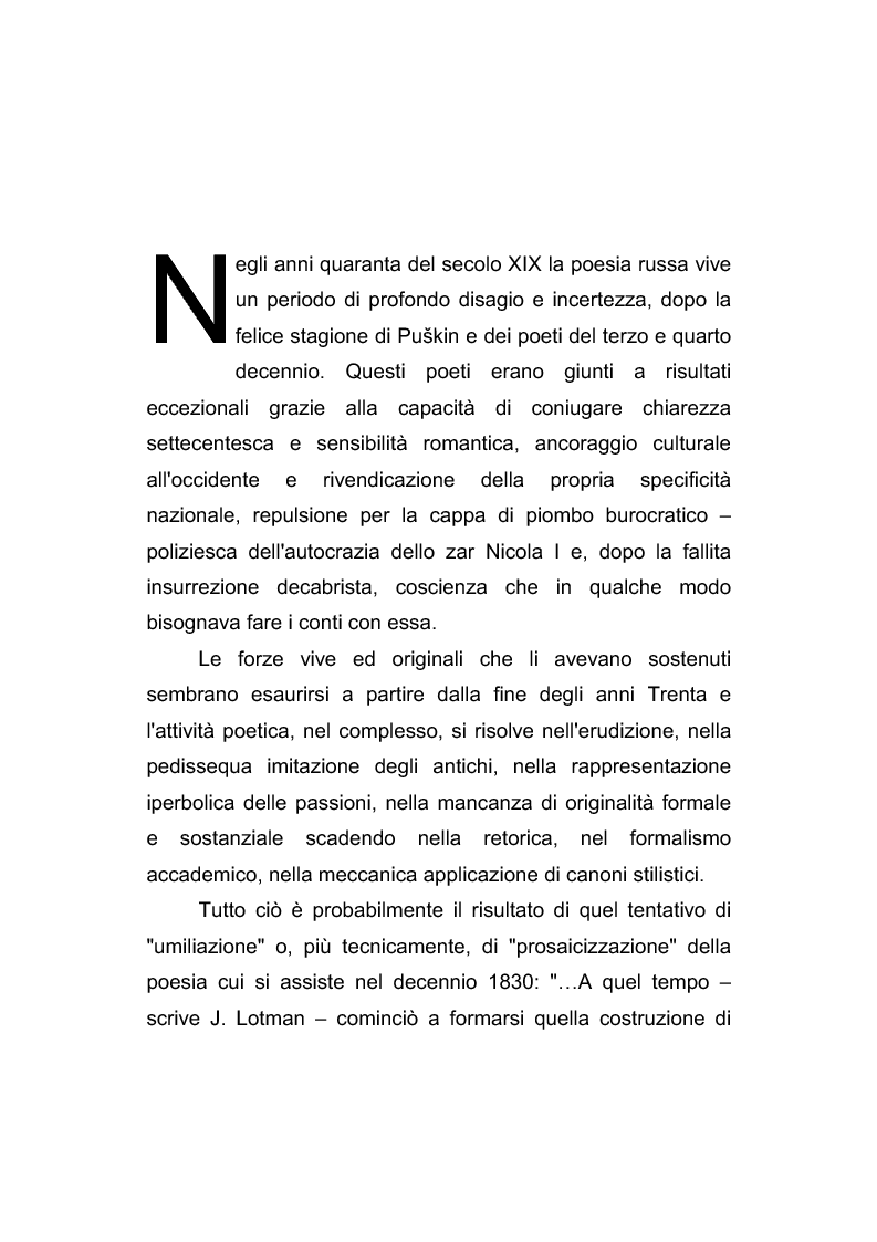 Anteprima della tesi: Riflessi italiani, antichi e moderni, nella poesia di Apollon Nikolaevič Majkov, Pagina 7