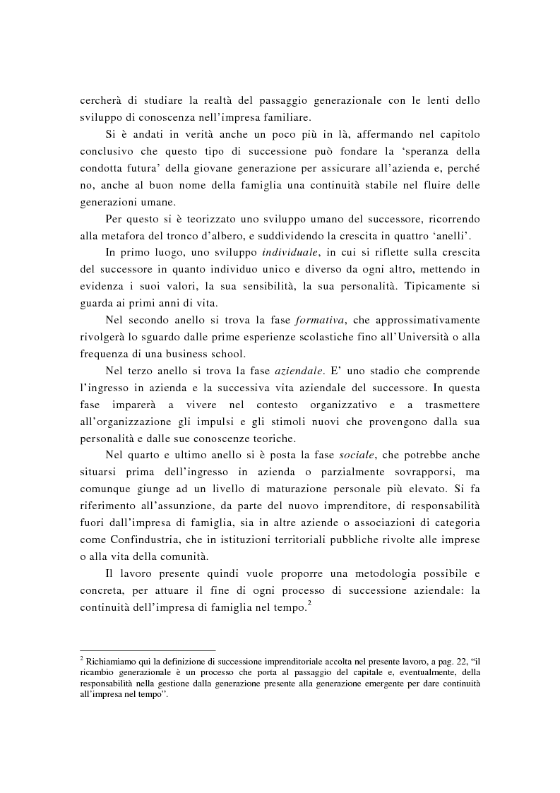 Anteprima della tesi: La successione imprenditoriale e lo sviluppo di conoscenza nell'impresa familiare, Pagina 3